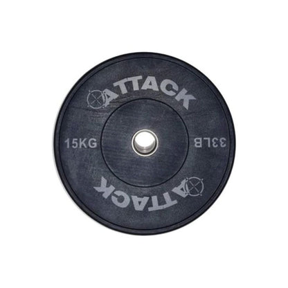 Attack Fitness Strength Olympic Solid Rubber Black Bumper Plates