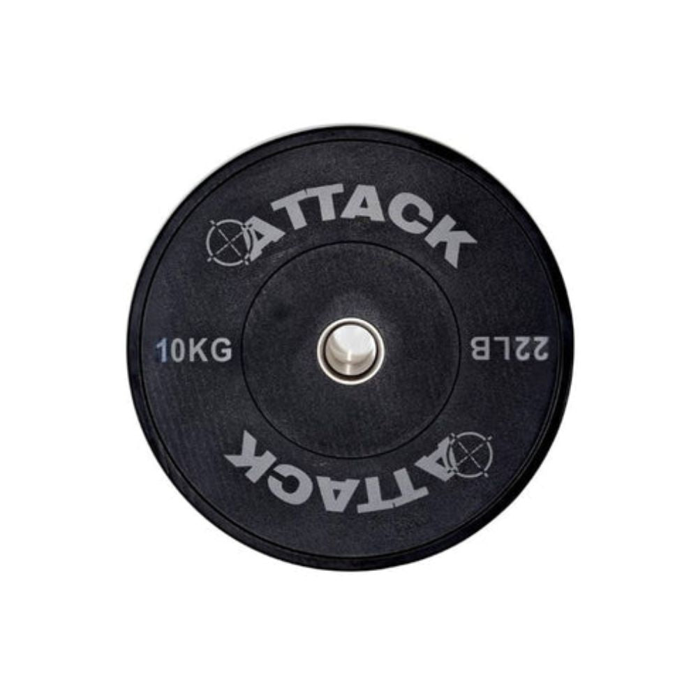 Attack Fitness Strength Olympic Solid Rubber Black Bumper Plates