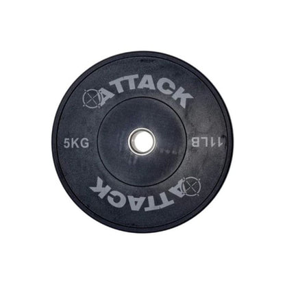 Attack Fitness Strength Olympic Solid Rubber Black Bumper Plates