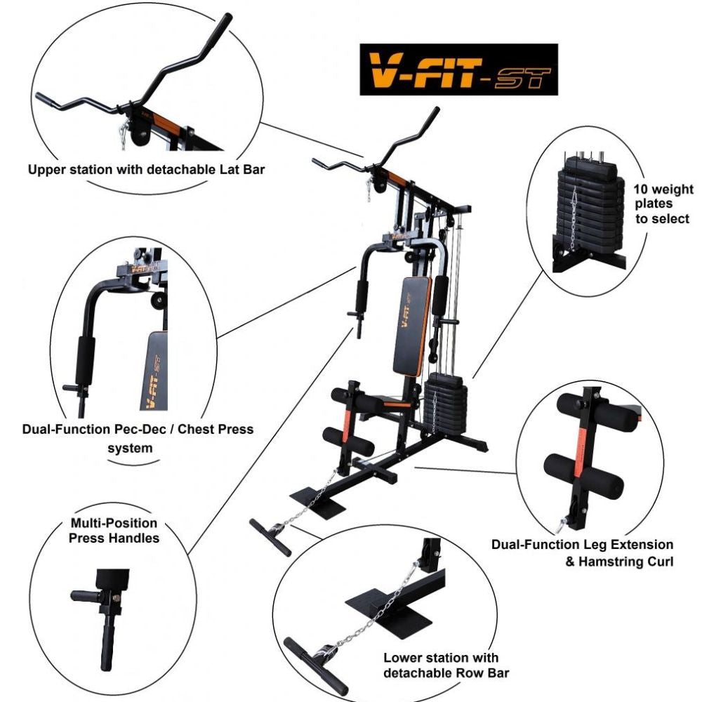 V-fit STG/09-2 Herculean Compact ADDER Home Gym 220lb