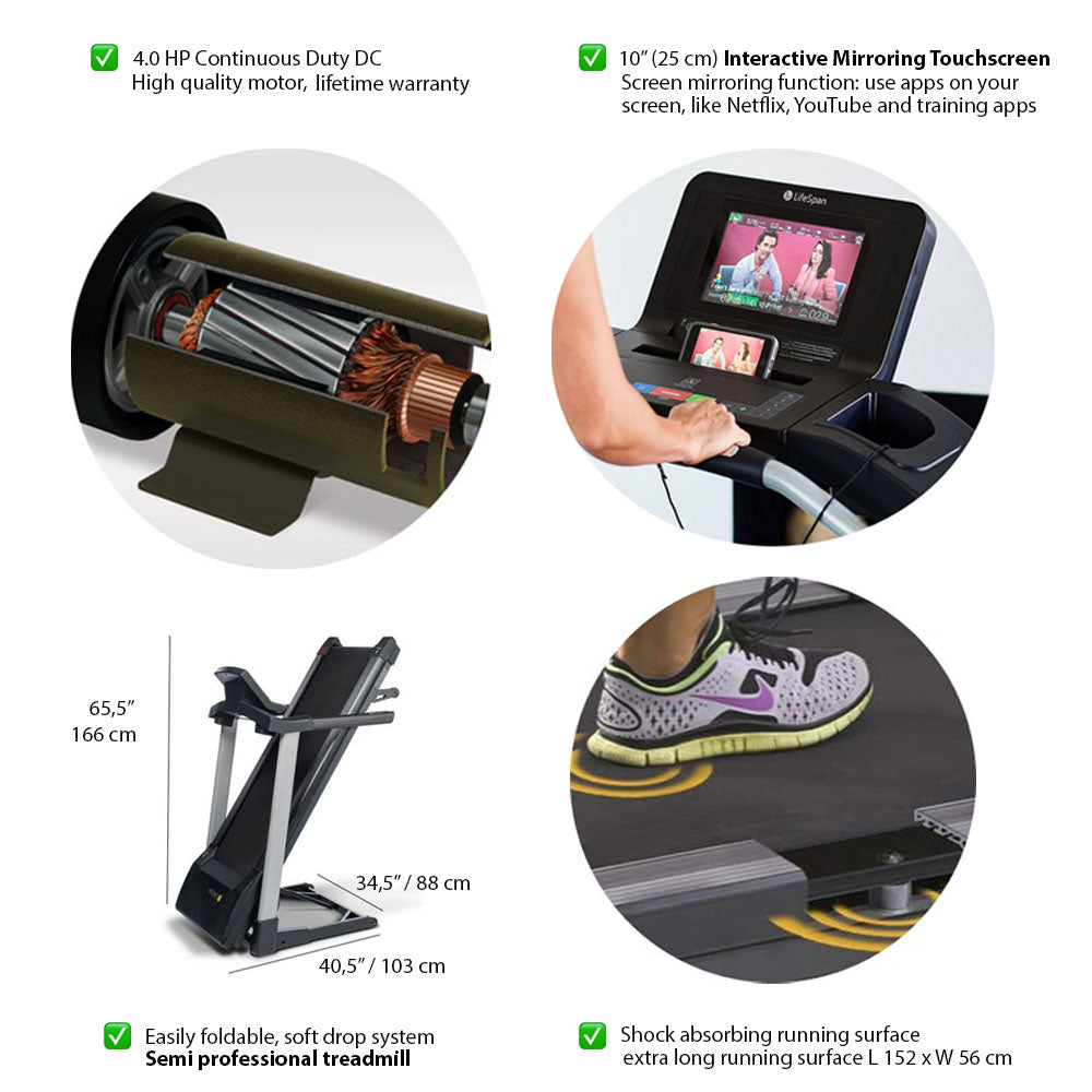 LifeSpan Fitness Treadmill loopband TR5500iM Features_4 ENG